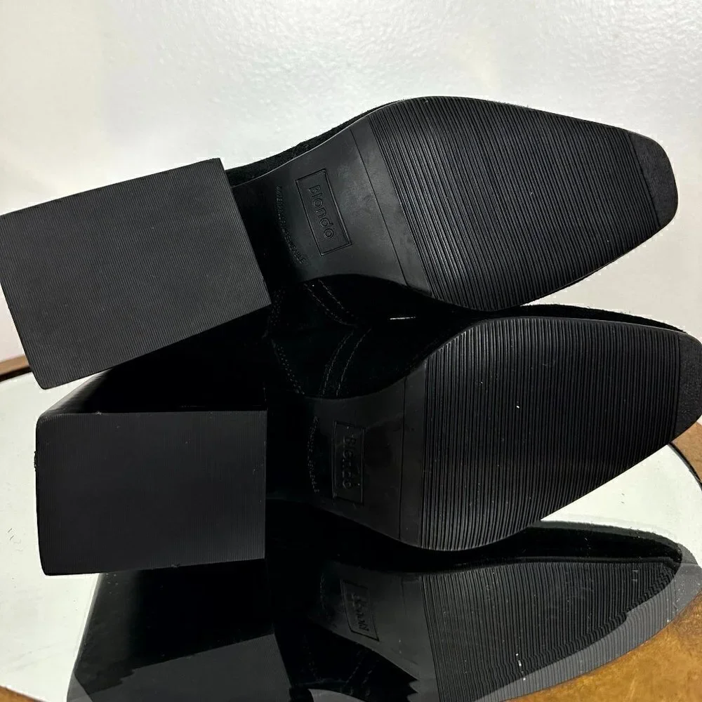 BLONDO Salome Waterproof Bootie in Black Suede Size US 11 NWT